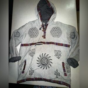 Anthropologie Siddhartha Canvas Yoga Hoodie 2X 3X Hippie Boho